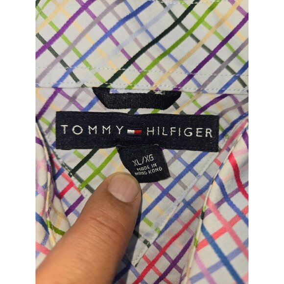 Tommy Hilfiger Mens Long-Sleeve Multicolor Cotton Shirt XL - Picture 5 of 6